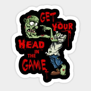 Zombie Head in the Game Sticker